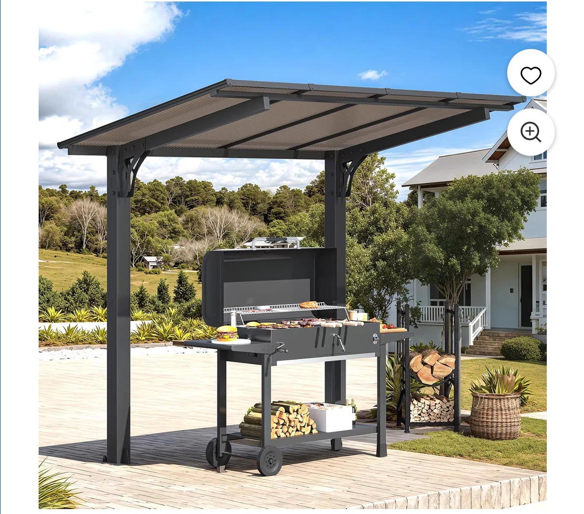 Lean-To Gazebo 8' x 5'/ outdoor Shed Canopy - photo 2