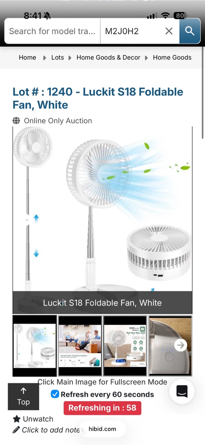 Luckit S18 Foldable Fan, White. Power bank 7500 mAh