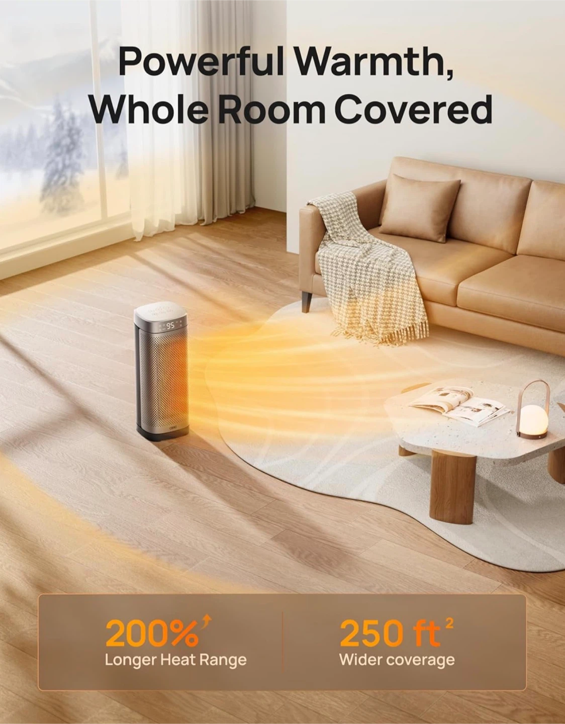 DREO Solaris Slim H3A Space Heater – 1500W - photo 3