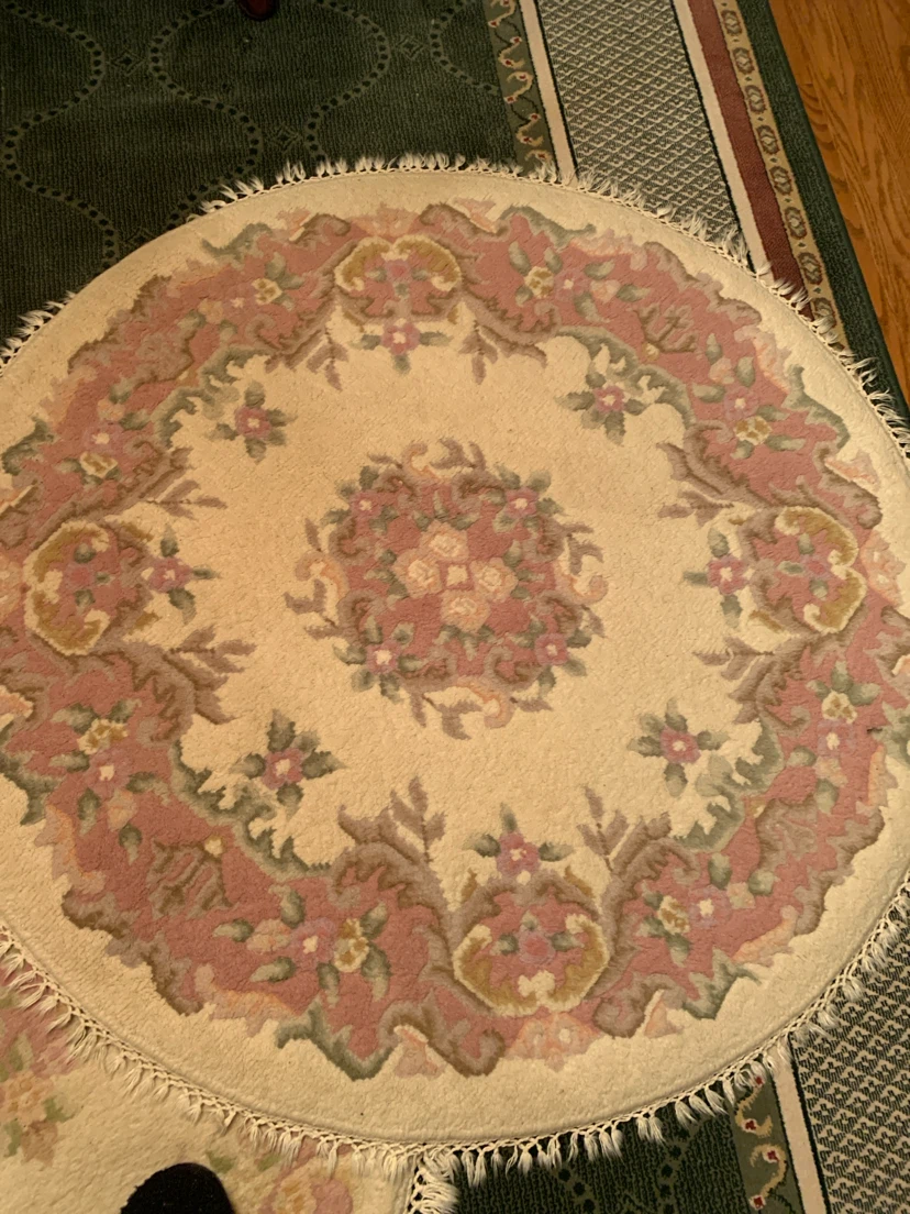 Set of three floral wool area rugs - photo 3