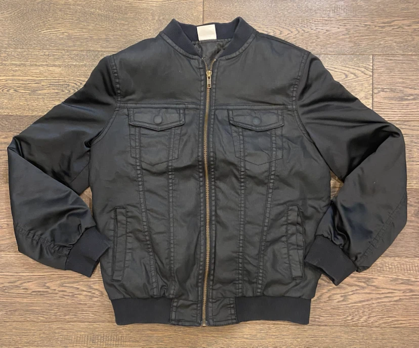 EUC Zara Boys Black Utility Bomber Jacket 9-10 yrs, 140cm