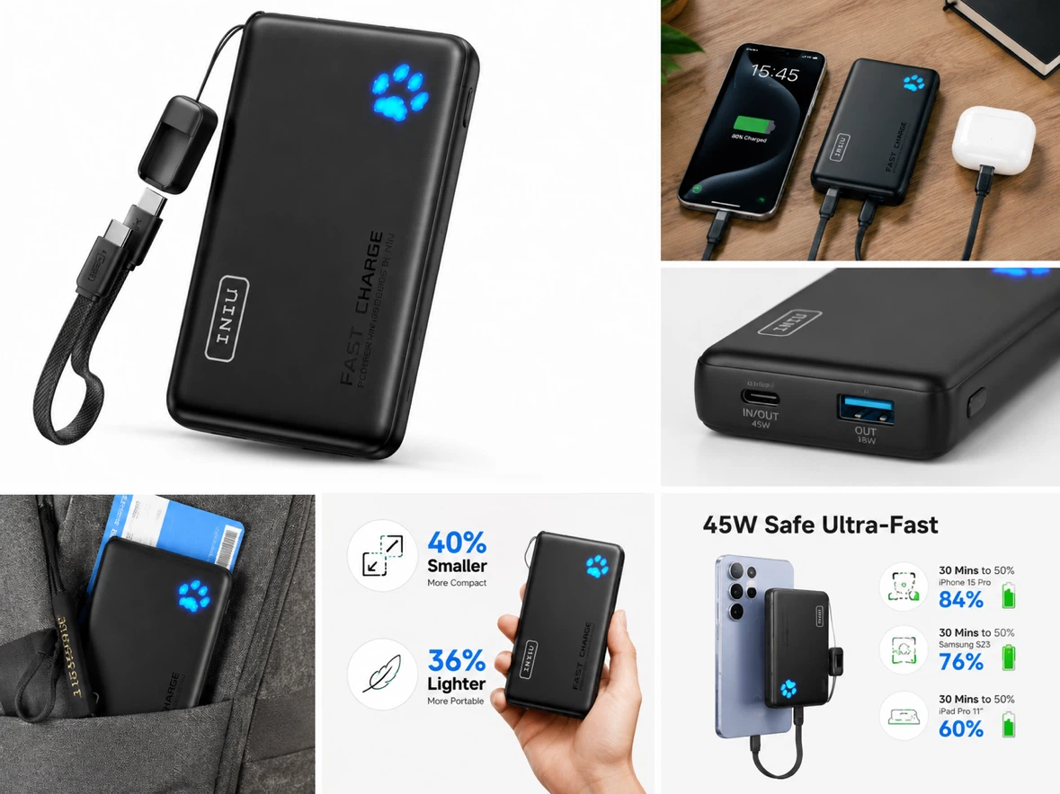 INIU P41L 45W 10,000mAh Fast Charging Power Bank – USB-C