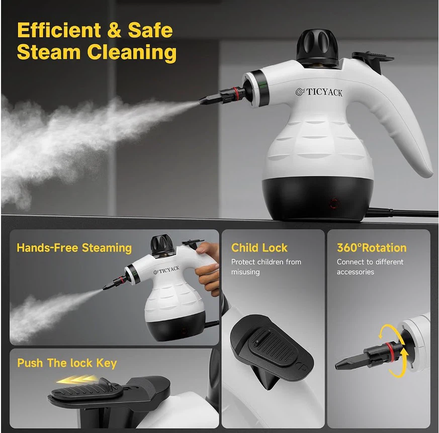 TICYACK Handheld Steam Cleaner – 16 Accessories - photo 3