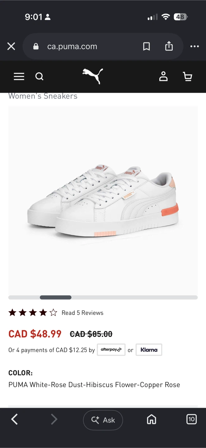 Puma White Pink Low Top Sneakers
