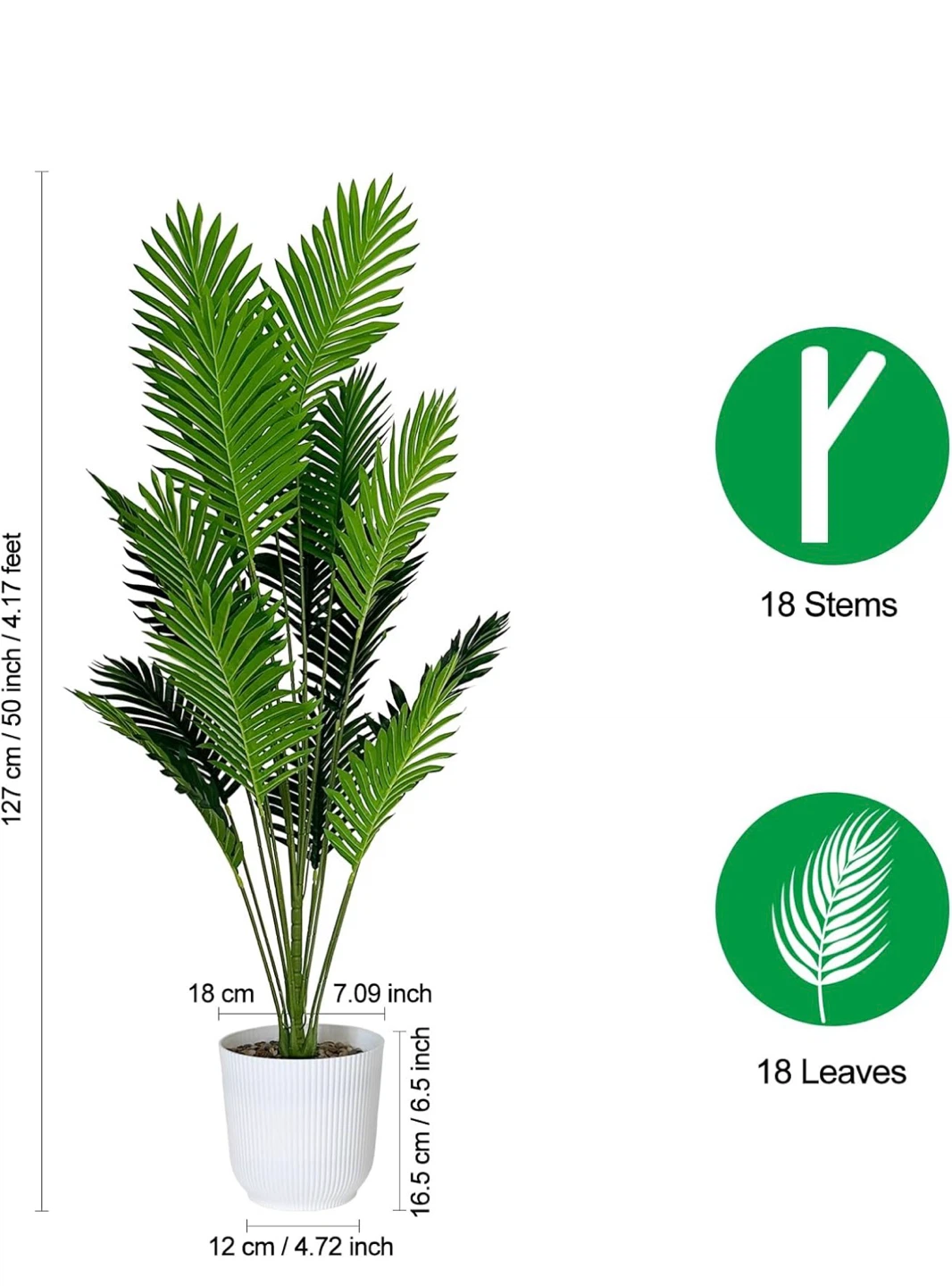 SAJANDAS 50 Inch Artificial Areca Palm Tree CT3 - photo 3