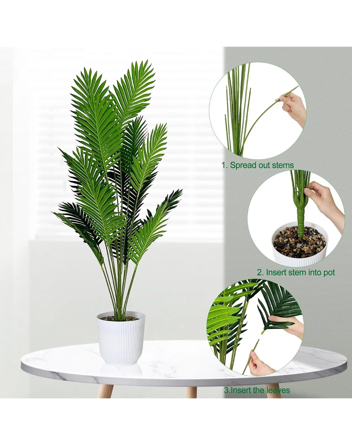 SAJANDAS 50 Inch Artificial Areca Palm Tree CT3 - photo 4