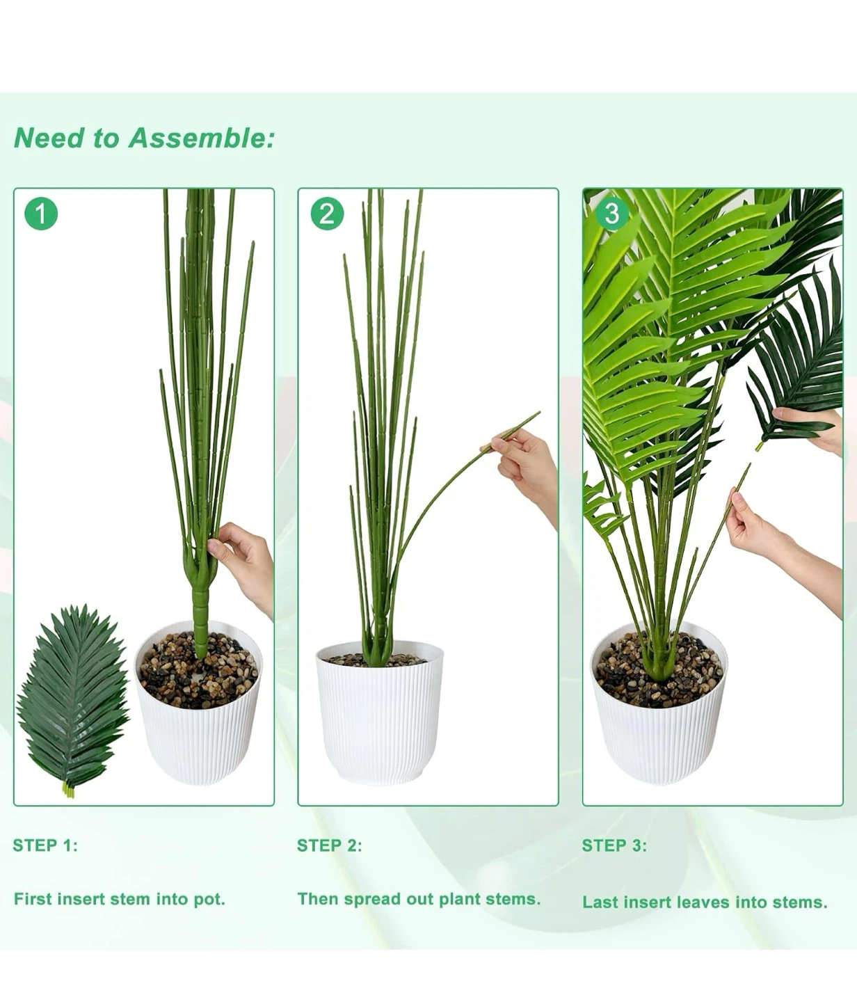 SAJANDAS 50 Inch Artificial Areca Palm Tree CT3 - photo 5