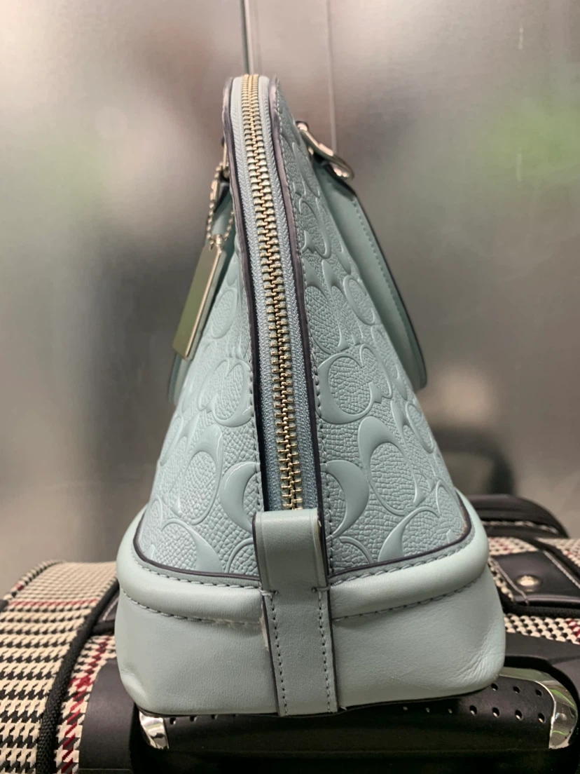 Coach Light Blue Monogram Dome Satchel Handbag - photo 3