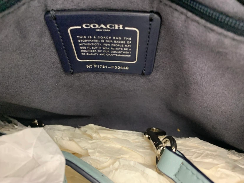 Coach Light Blue Monogram Dome Satchel Handbag - photo 4