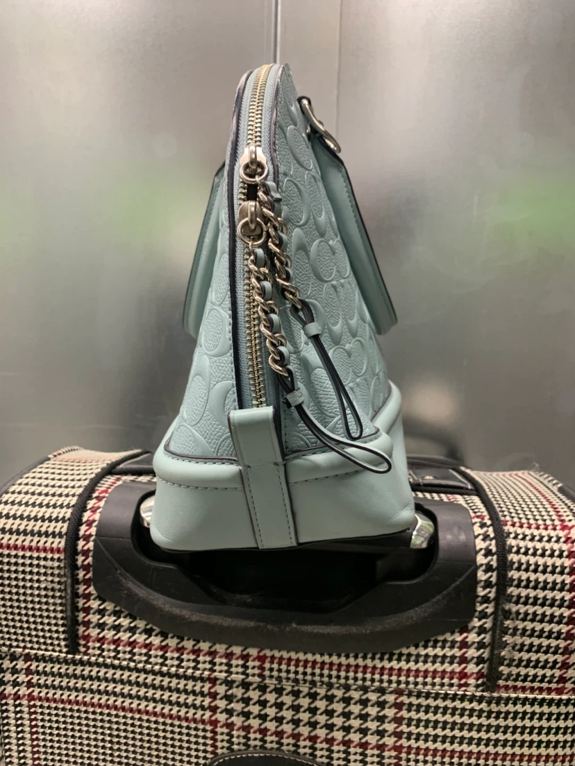 Coach Light Blue Monogram Dome Satchel Handbag - photo 5