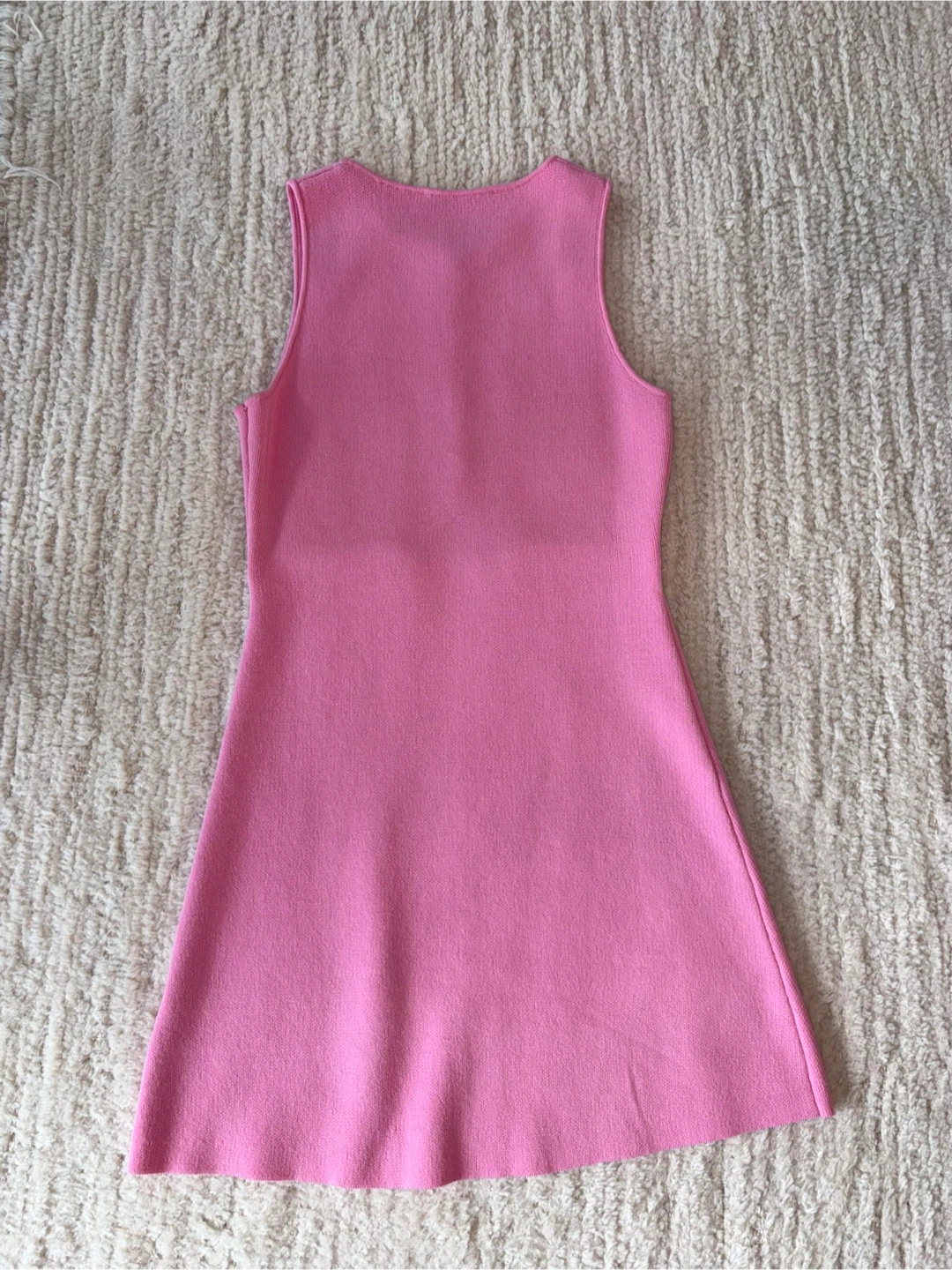 Zara Pink Sleeveless Knit Dress with Vest Detail XS - photo 3