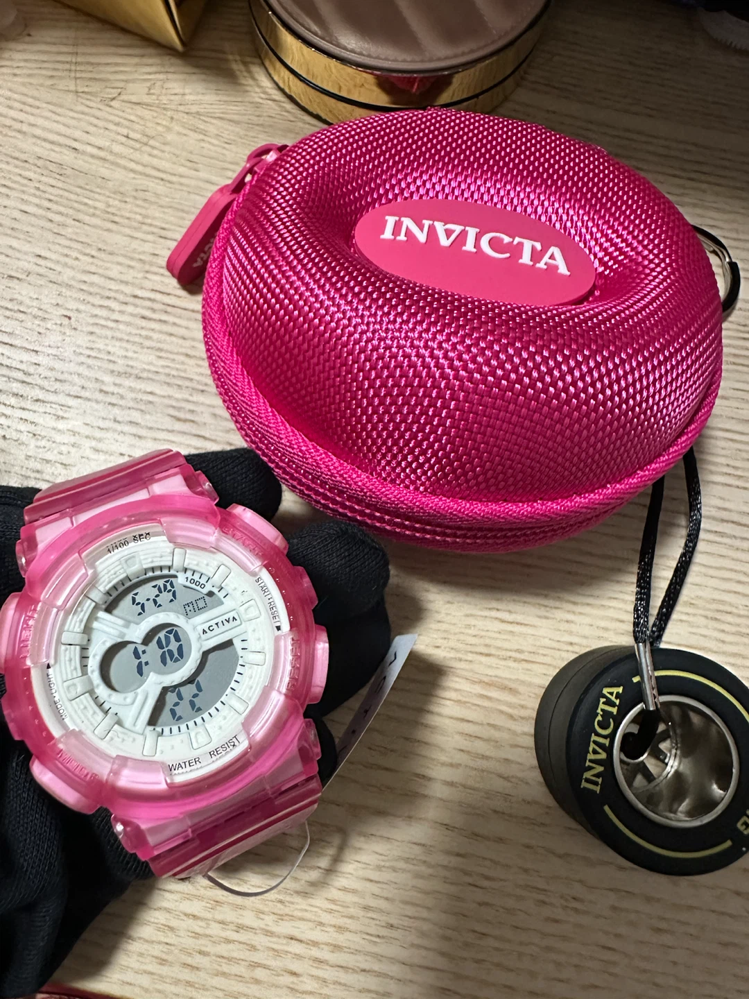 Activa X Invicta Nitro Drift 43mm Pink Digital Watch Set