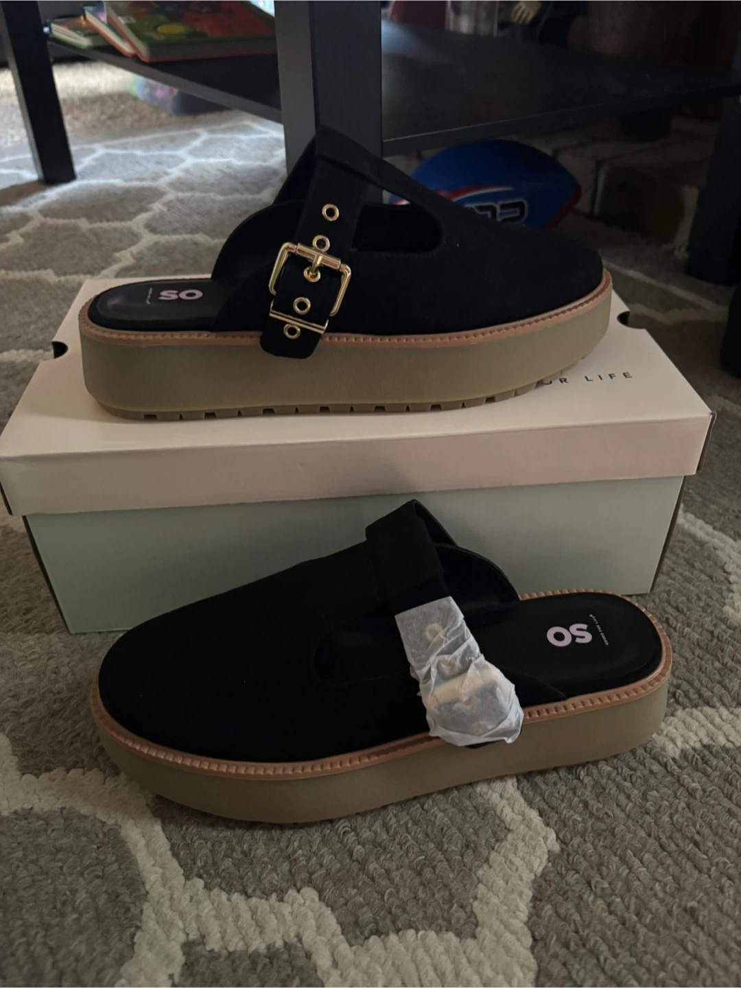 Black Clog Mules