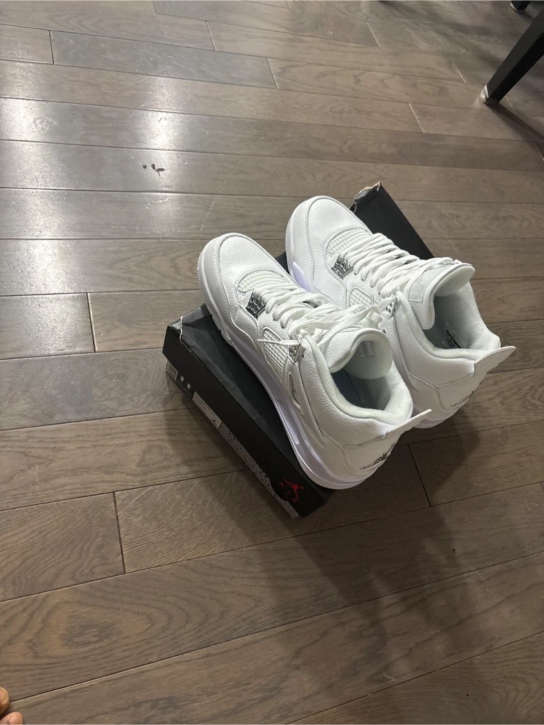 White Air Jordan 4 Sneakers