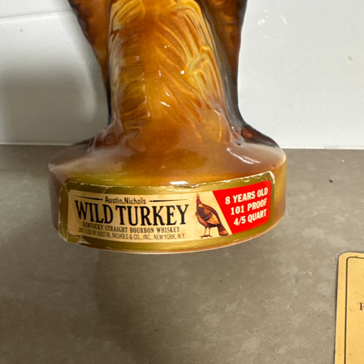 Wild Turkey 8 Years Old 101 Proof 4/5 Quart Decanter - photo 3