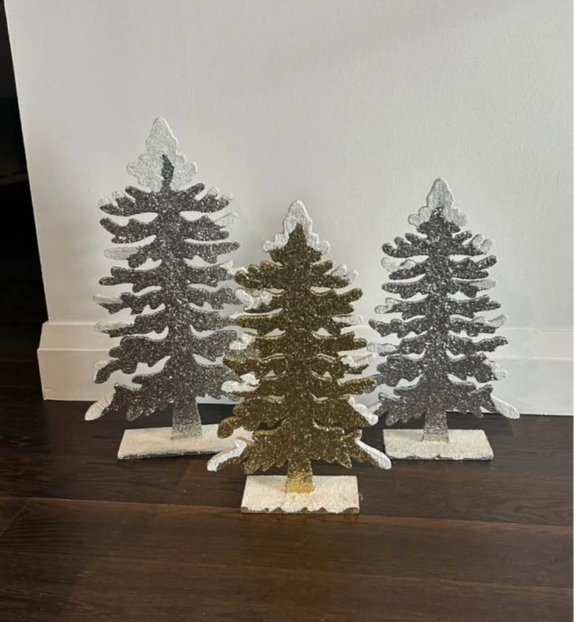 Set of 3 Glitter Christmas Trees - photo 2