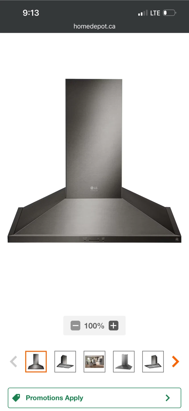 New LG Studio Wall-Mount Chimney Range Hood