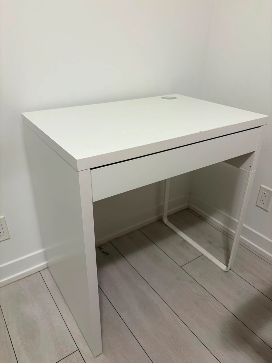 IKEA White Desk with Drawer - photo 2