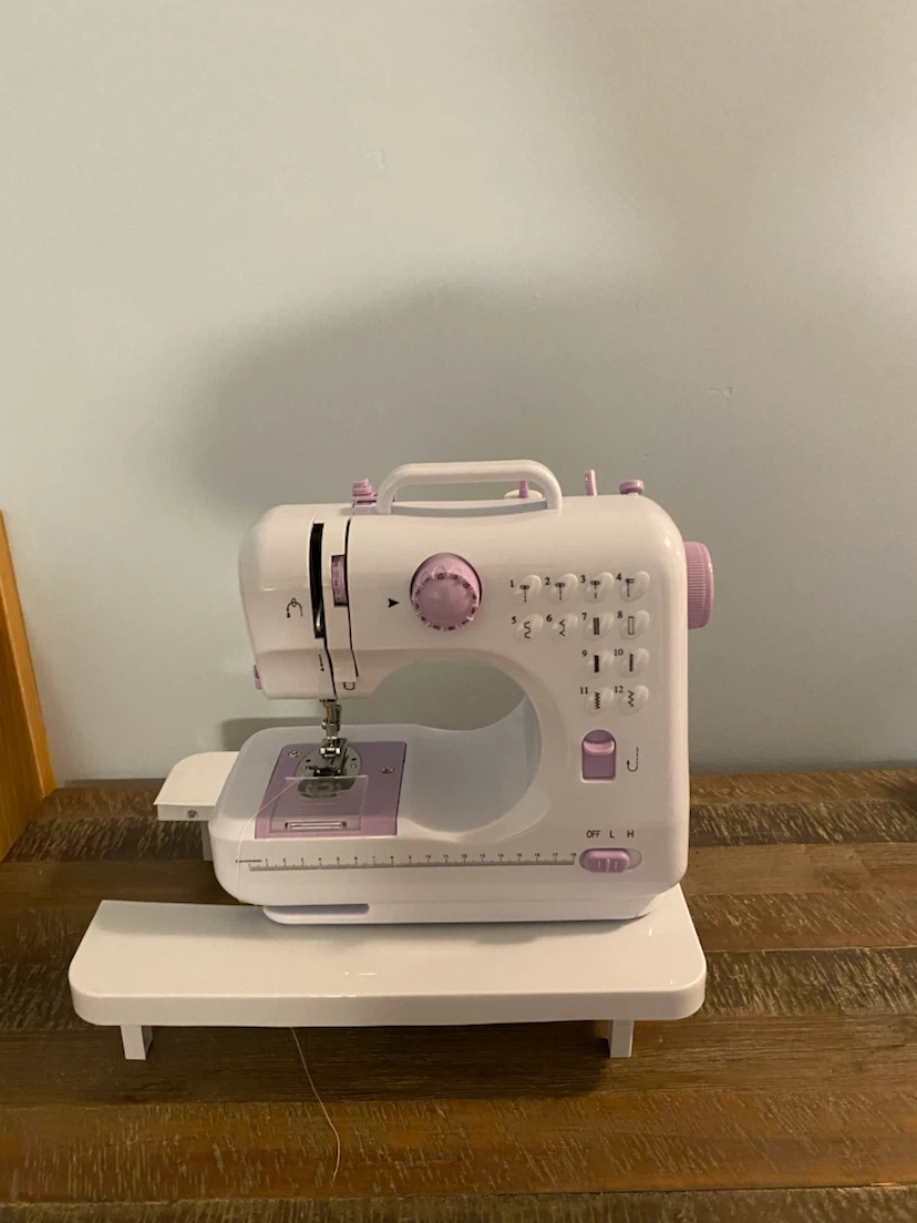 White and Purple Portable Sewing Machine