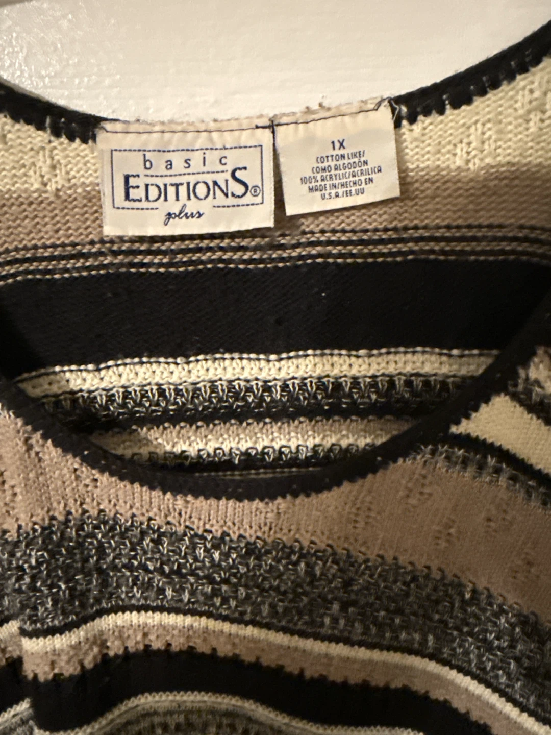 Basic Editions Plus Striped Knit Top - photo 2