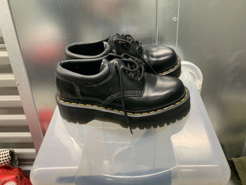 Dr. Martens Black Leather Platform Shoes - photo 2