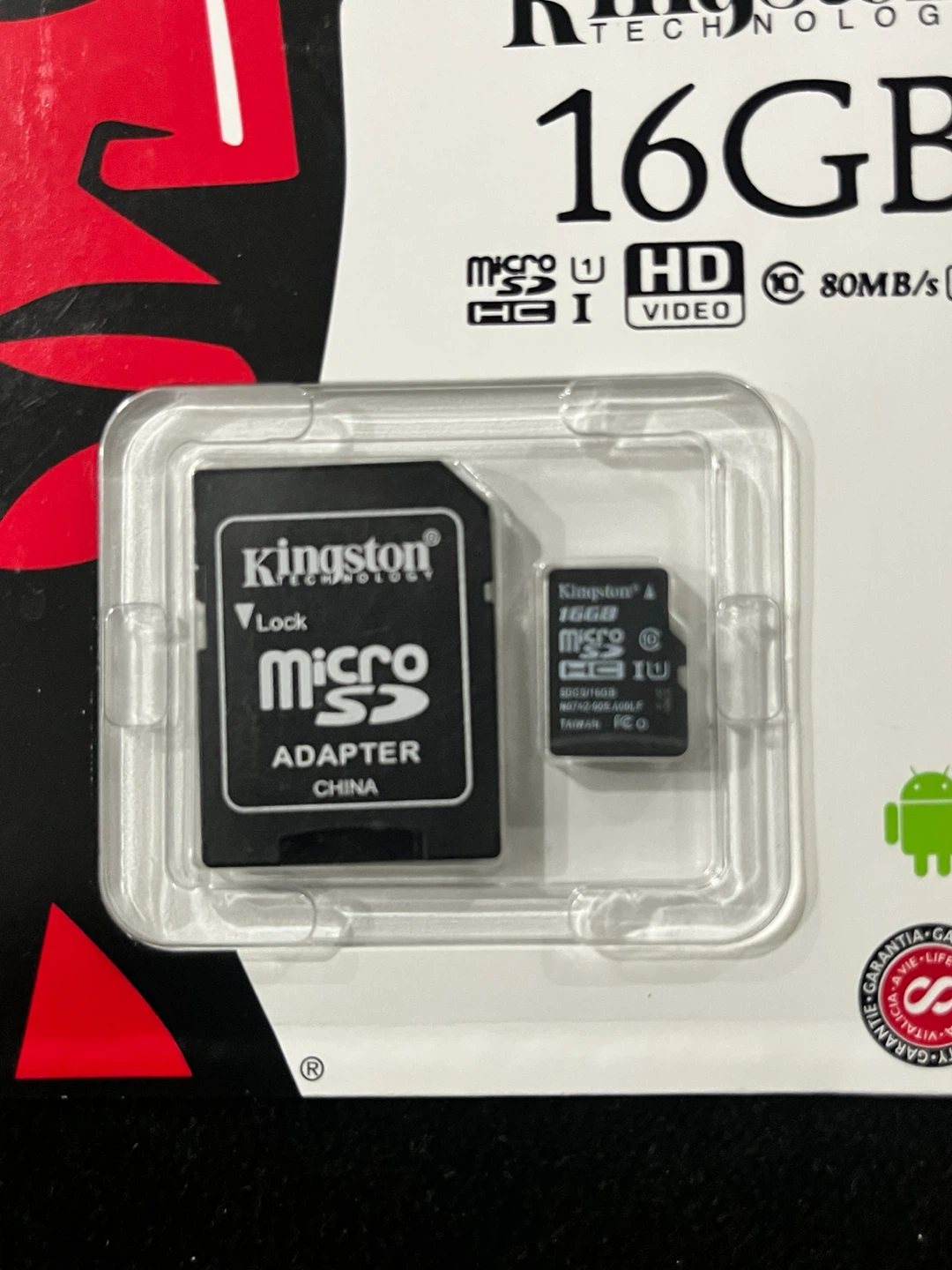 Sealed pack new Kingston 16GB MicroSD Card with Adapter - photo 2