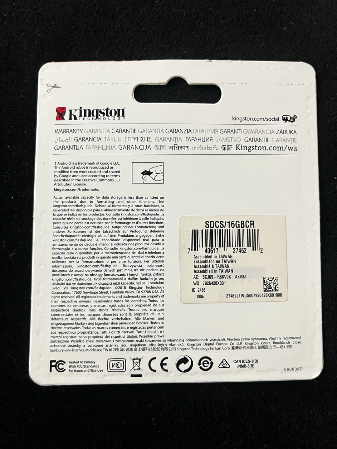 Sealed pack new Kingston 16GB MicroSD Card with Adapter - photo 3