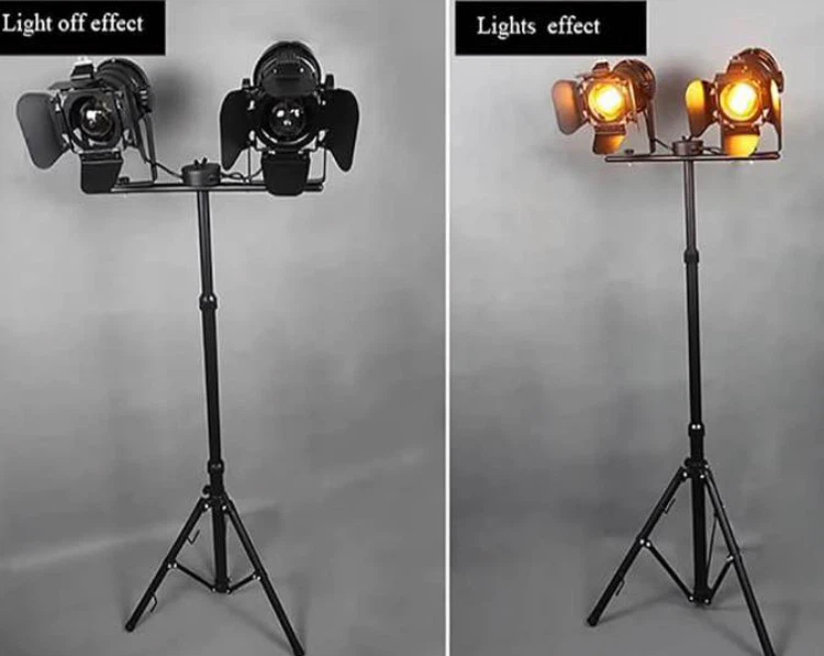 Double Spotlight Floor Lamp with Tripod Stand - photo 3