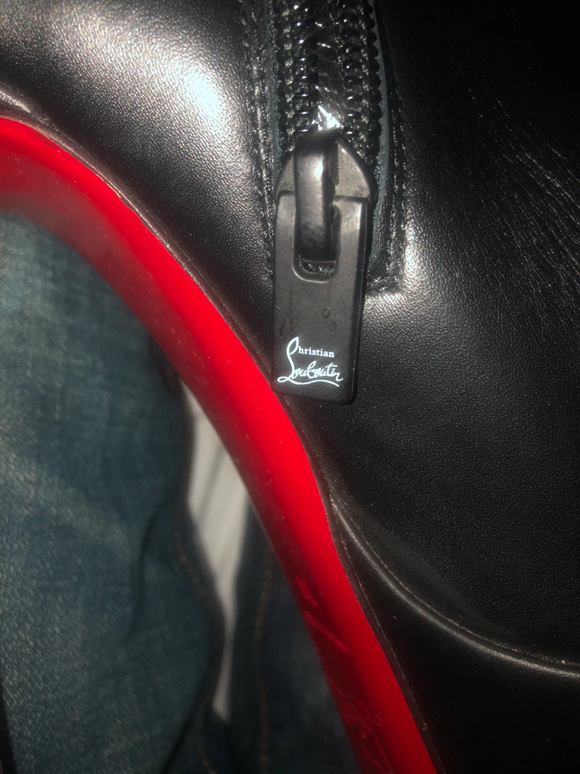 Christian Louboutin Black Leather Platform Ankle Boots - photo 2