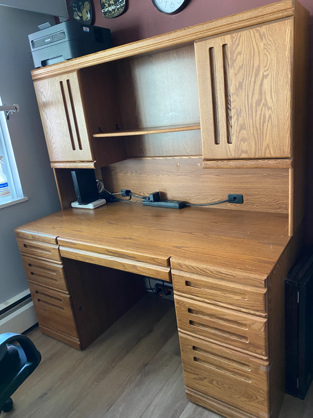 Solid Oak Desk with Hutch - photo 2