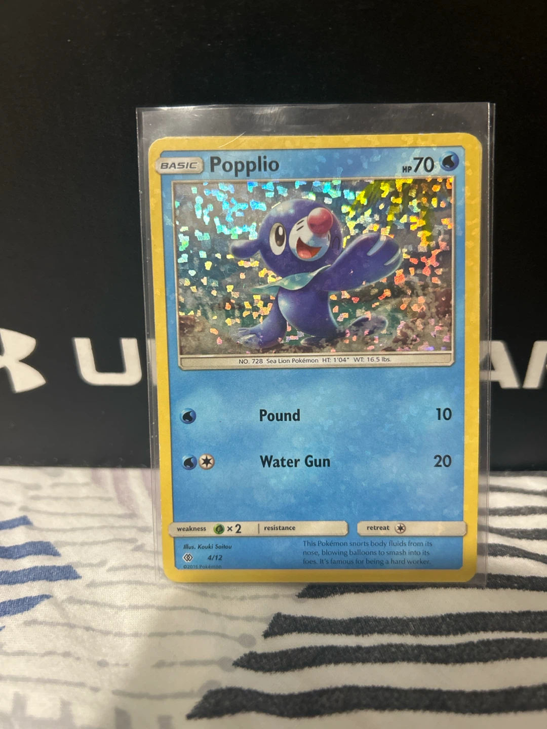 Holographic Popplio Pokémon Card 4/12