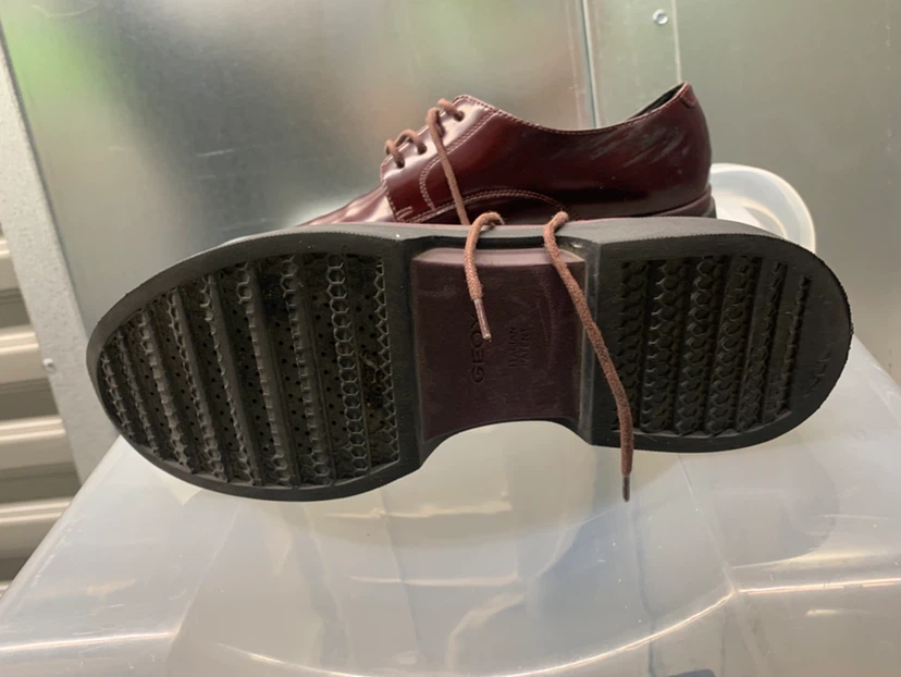 GEOX Bellerina Burgundy Shiny Leather Lace-Up Shoes - photo 2