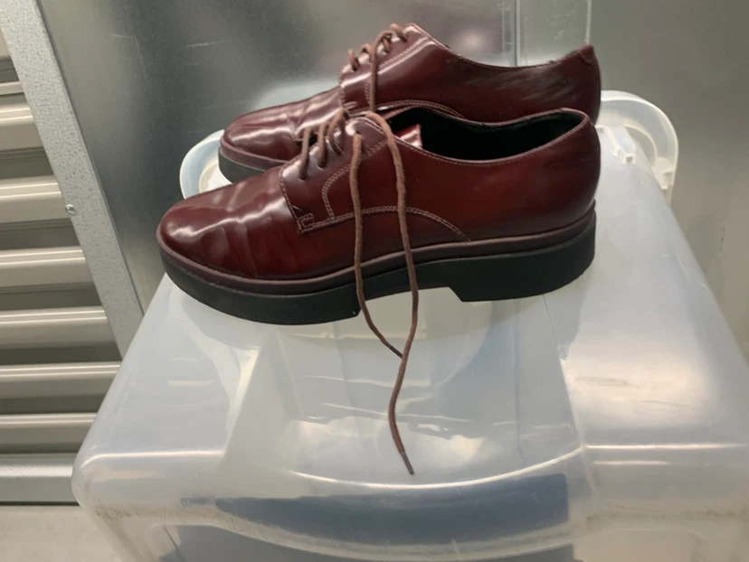 GEOX Bellerina Burgundy Shiny Leather Lace-Up Shoes - photo 3