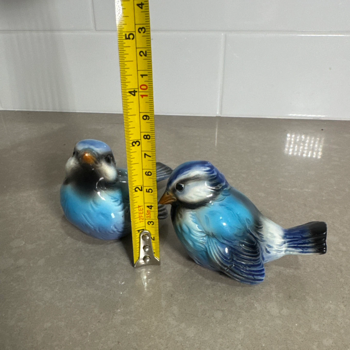Pair of Blue Ceramic Birds - photo 4