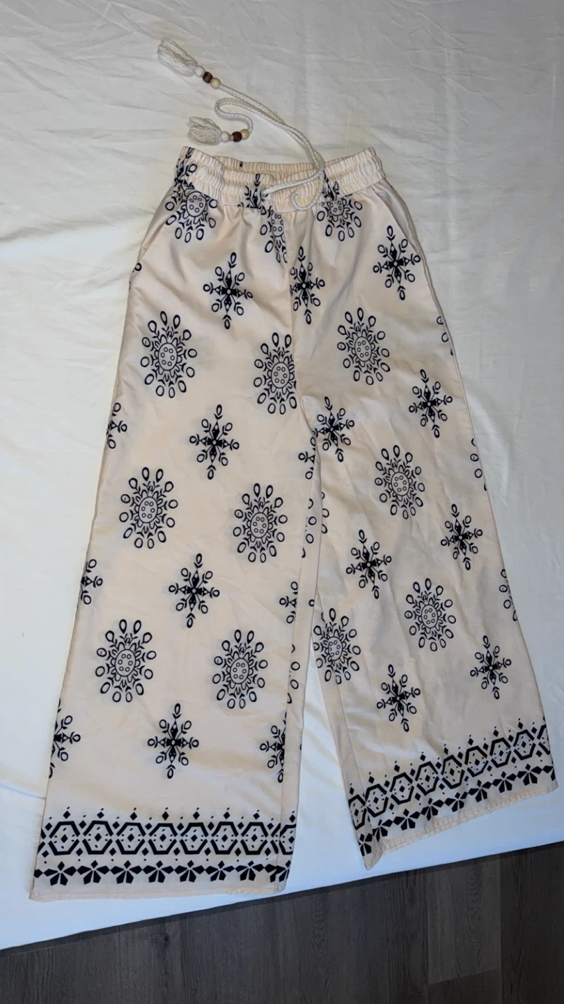 Women's Printed Polyester Pants Size S