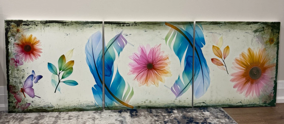 3-Piece Vibrant Floral Design Wall Art Set - photo 2