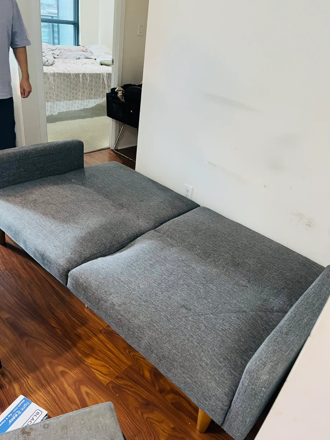 Giving away Grey fabric sofa bed - photo 4
