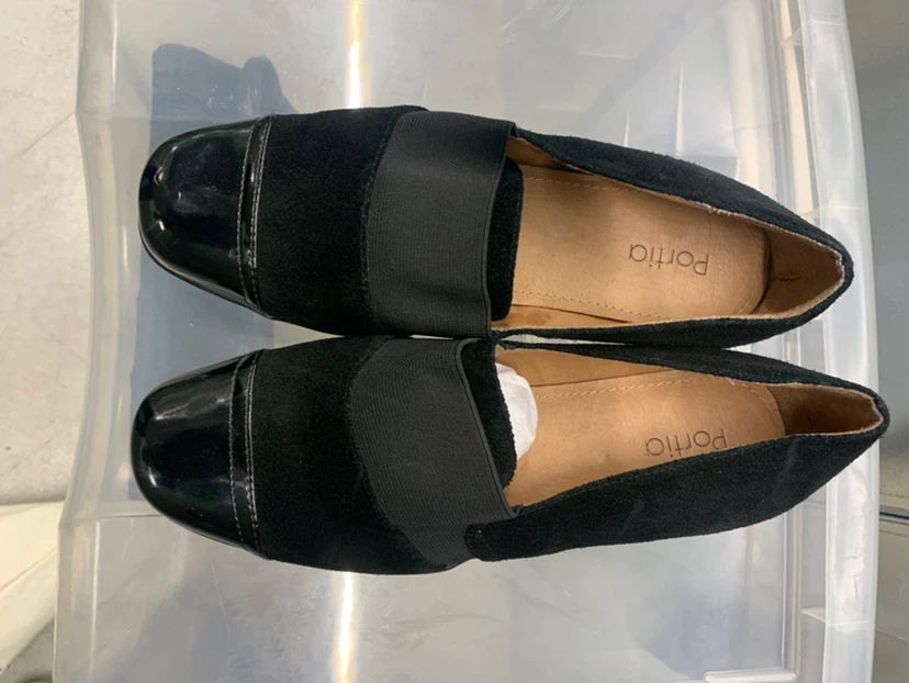 Portia Black Suede & Patent Loafers