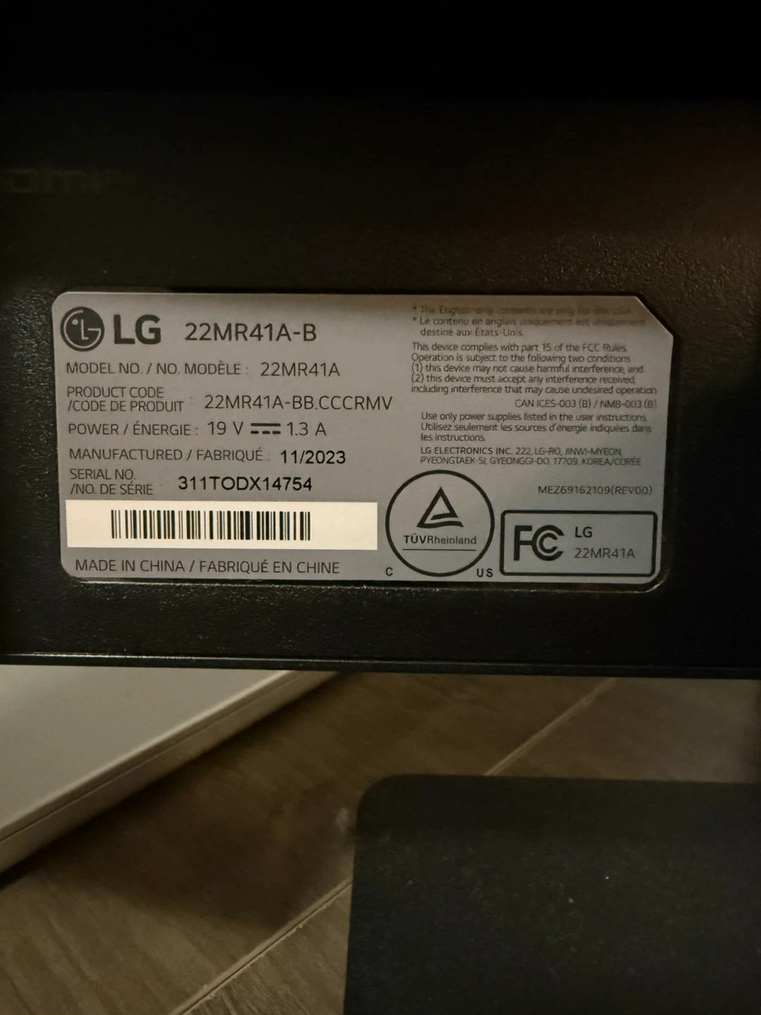 LG 22MR41A-B Monitor - photo 2