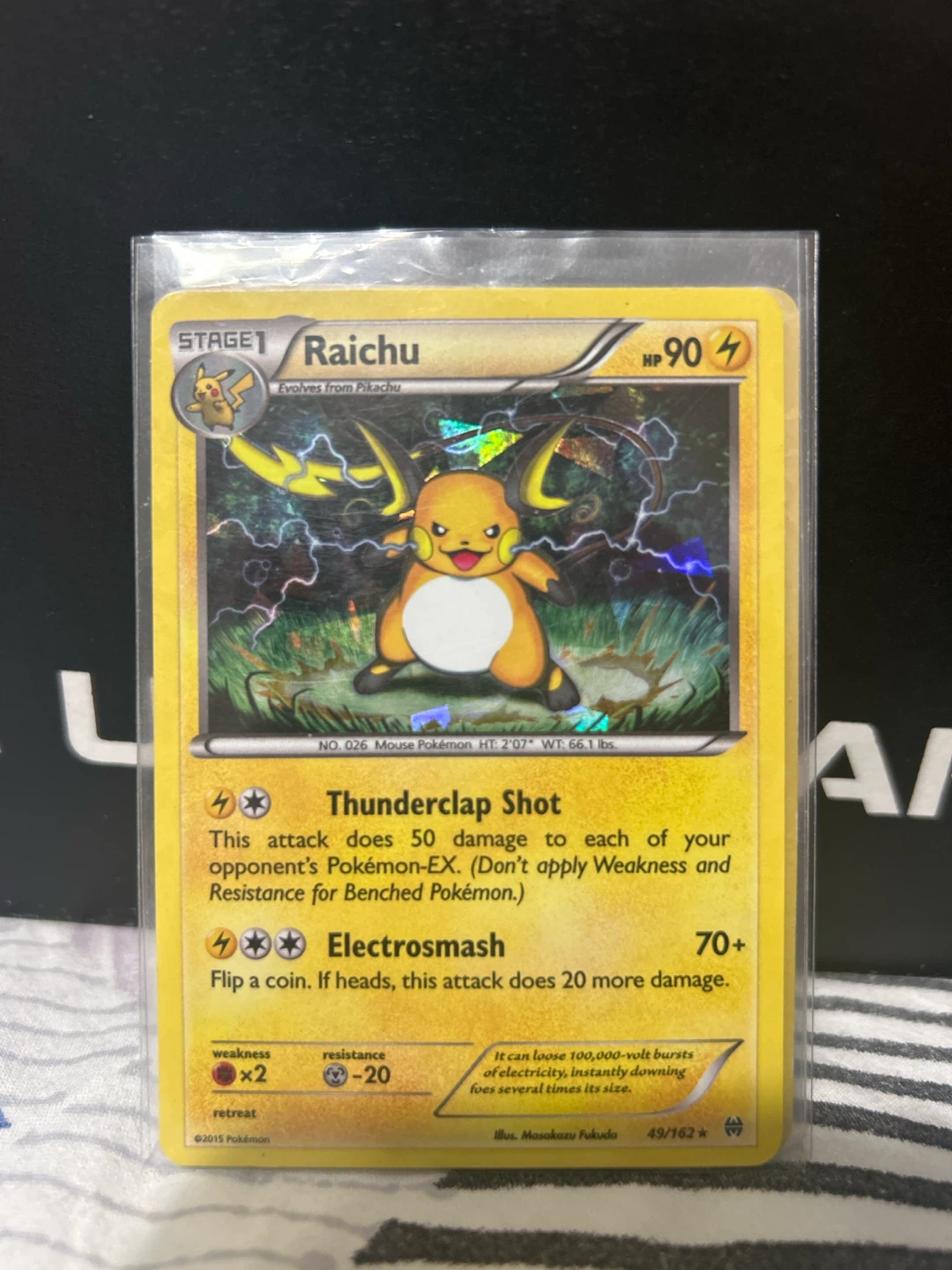 Pokemon Raichu 49/162 Holo Rare Card