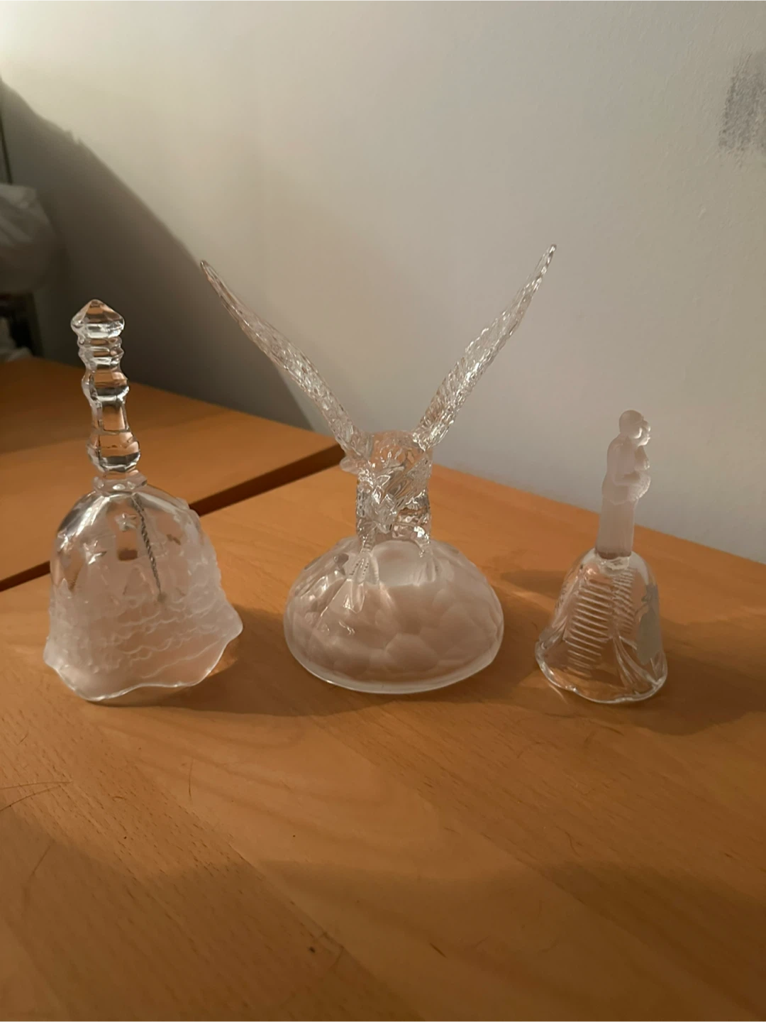 Set of 3 Glass Decorative Bells