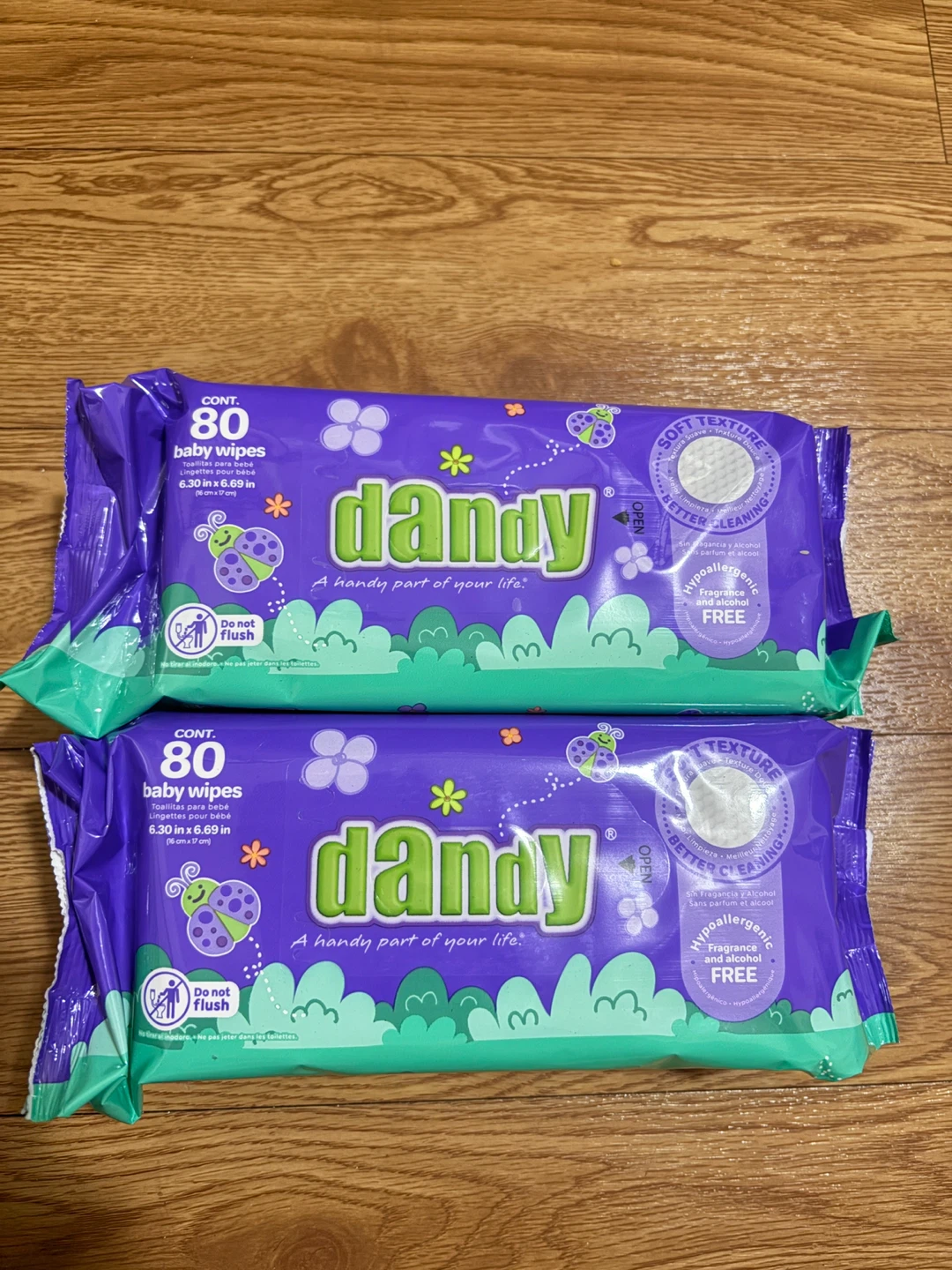 Dandy Baby Wipes 2 Pack 80 Count