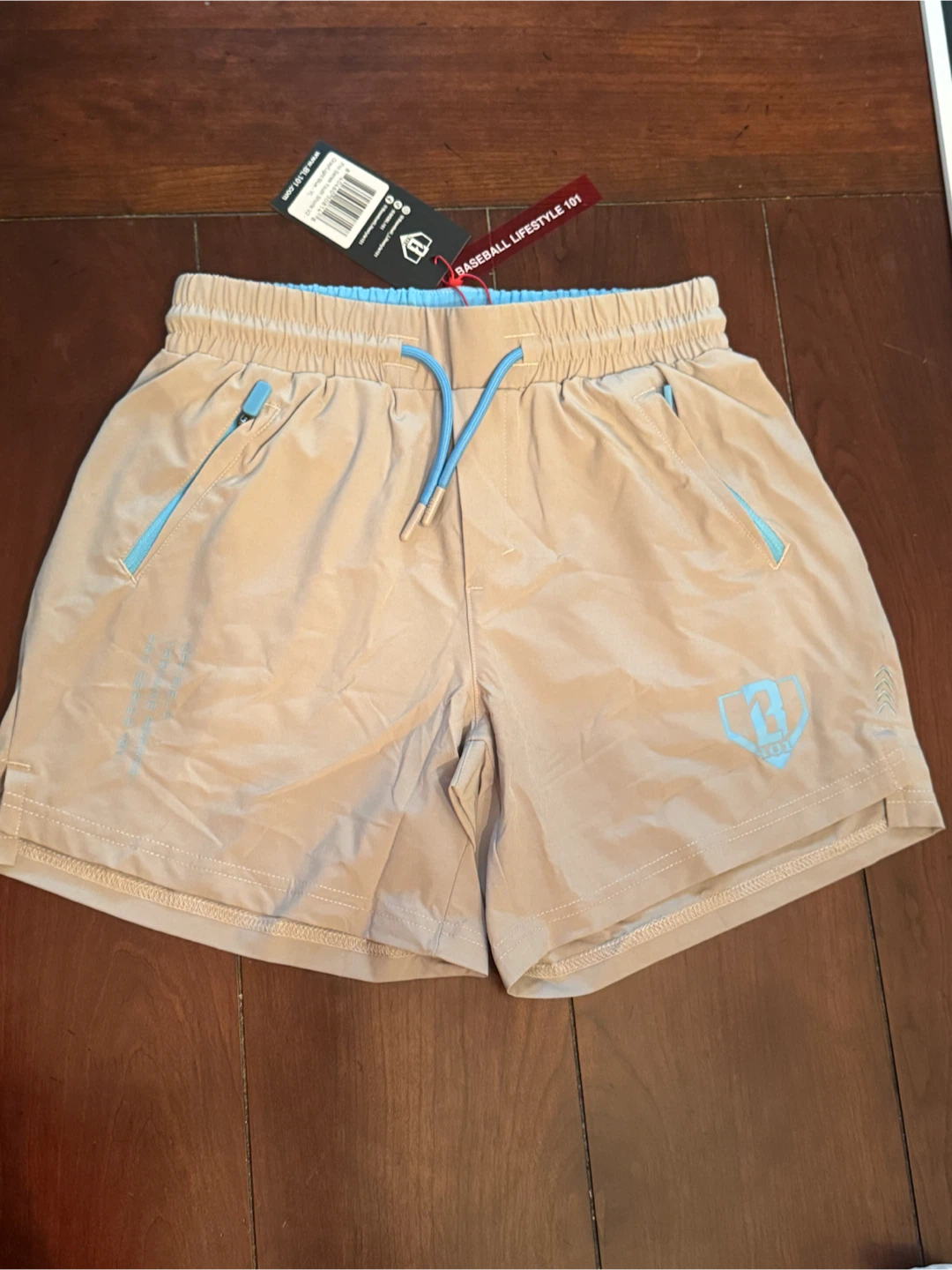 Baseball Lifestyle 101 Youth Shorts V2 - Gray/Light Blue - YL