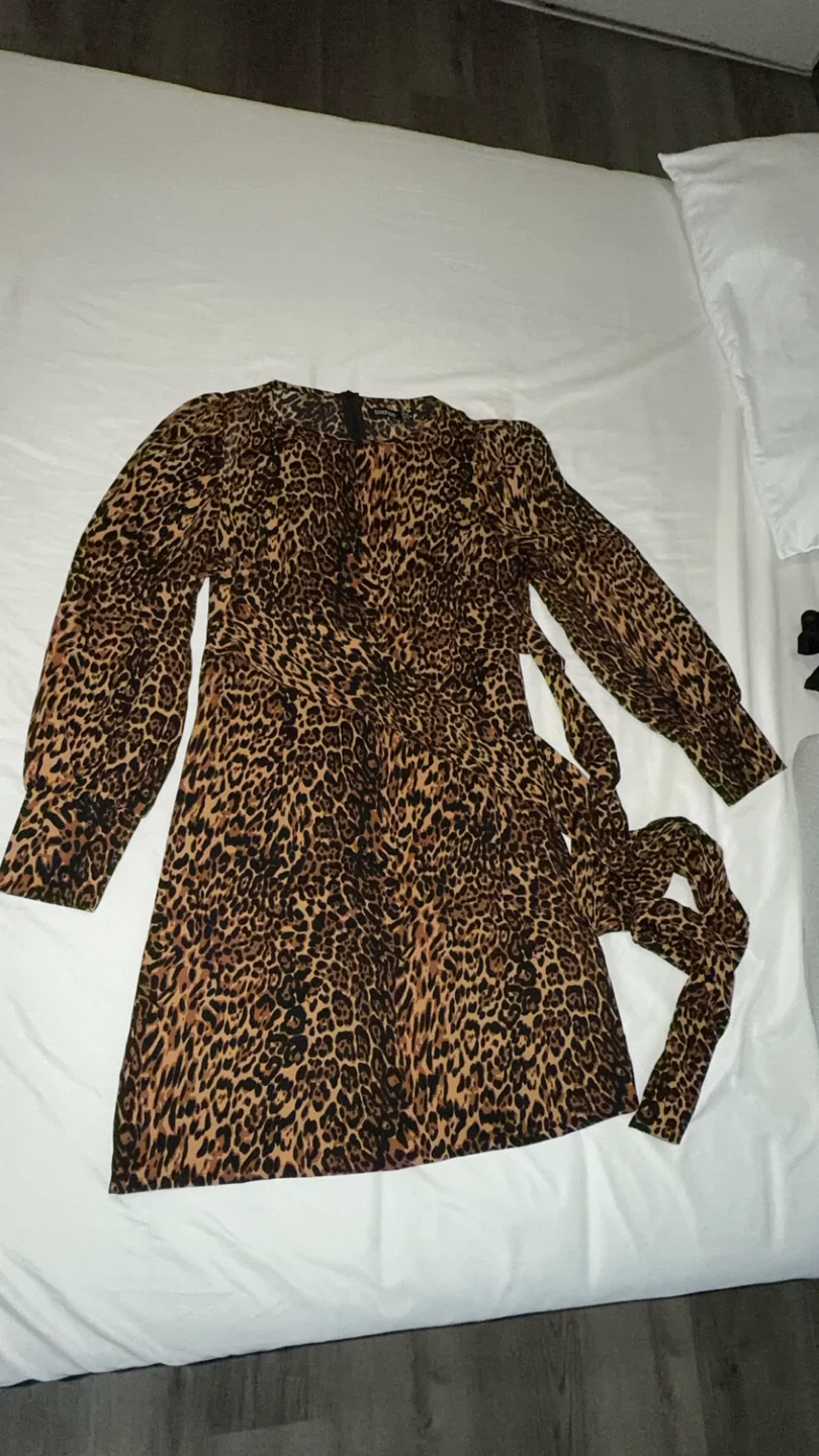 Boohoo Leopard Print Wrap Dress