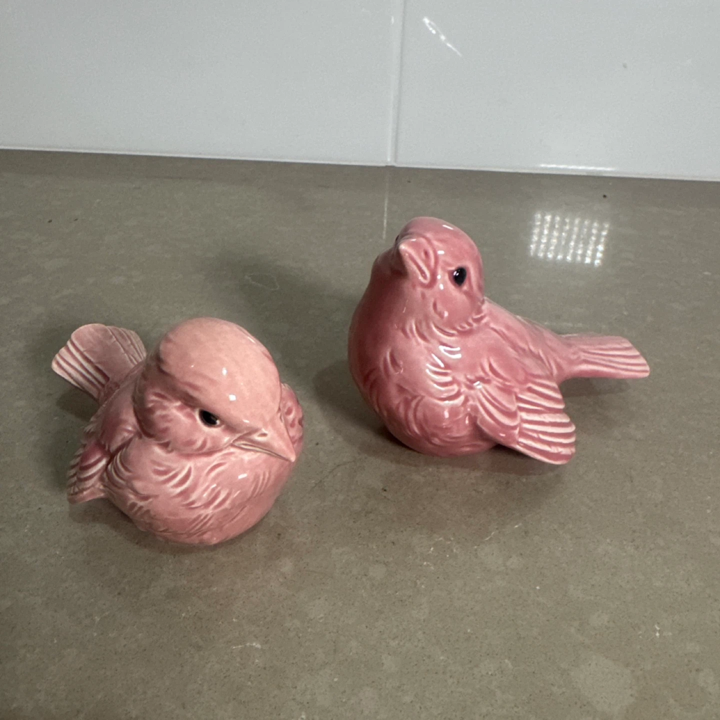 Goebel W.Germany Pink Ceramic Bird Figurines