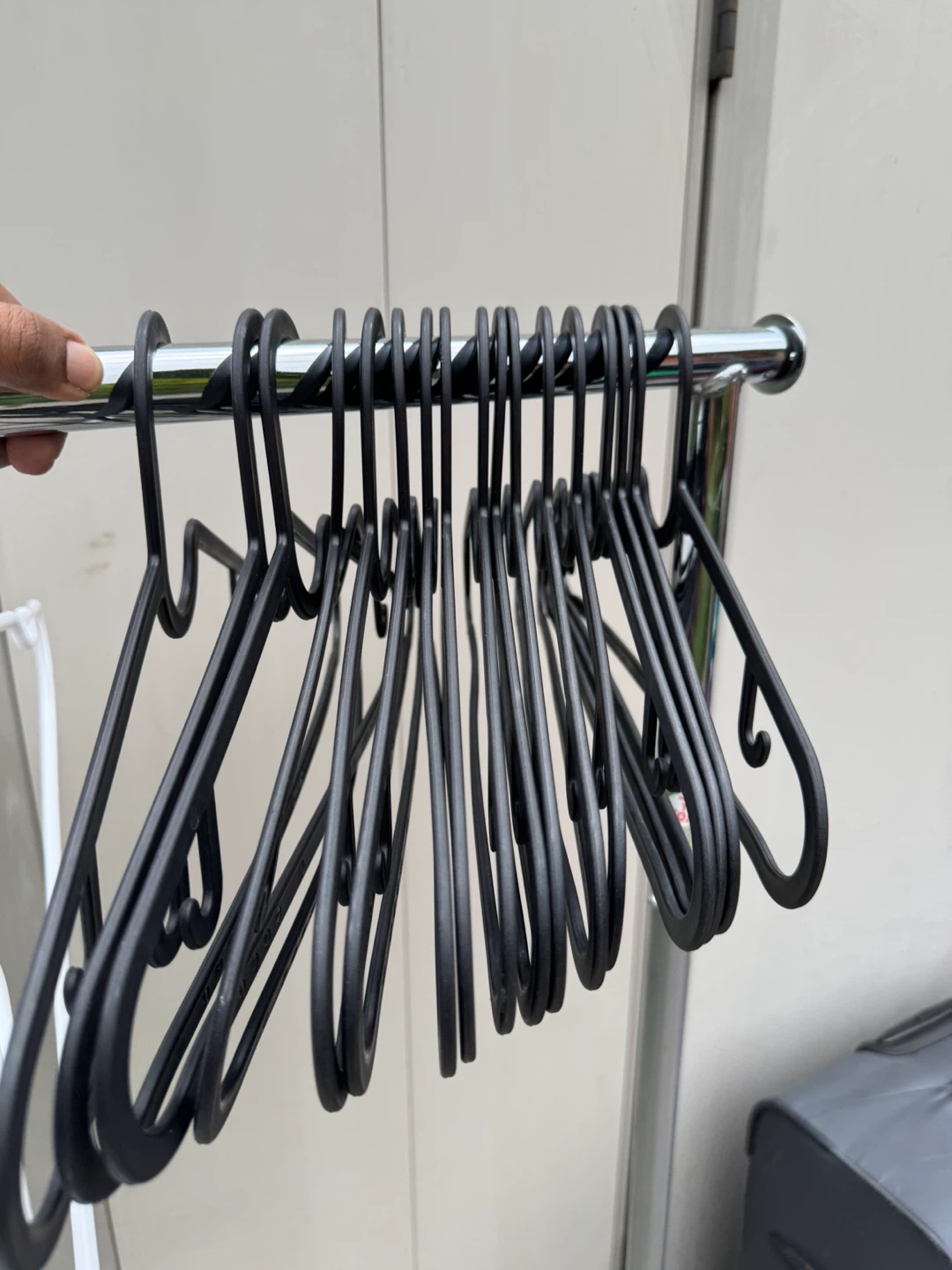 Set of 17 Black Plastic Clothes Hangers