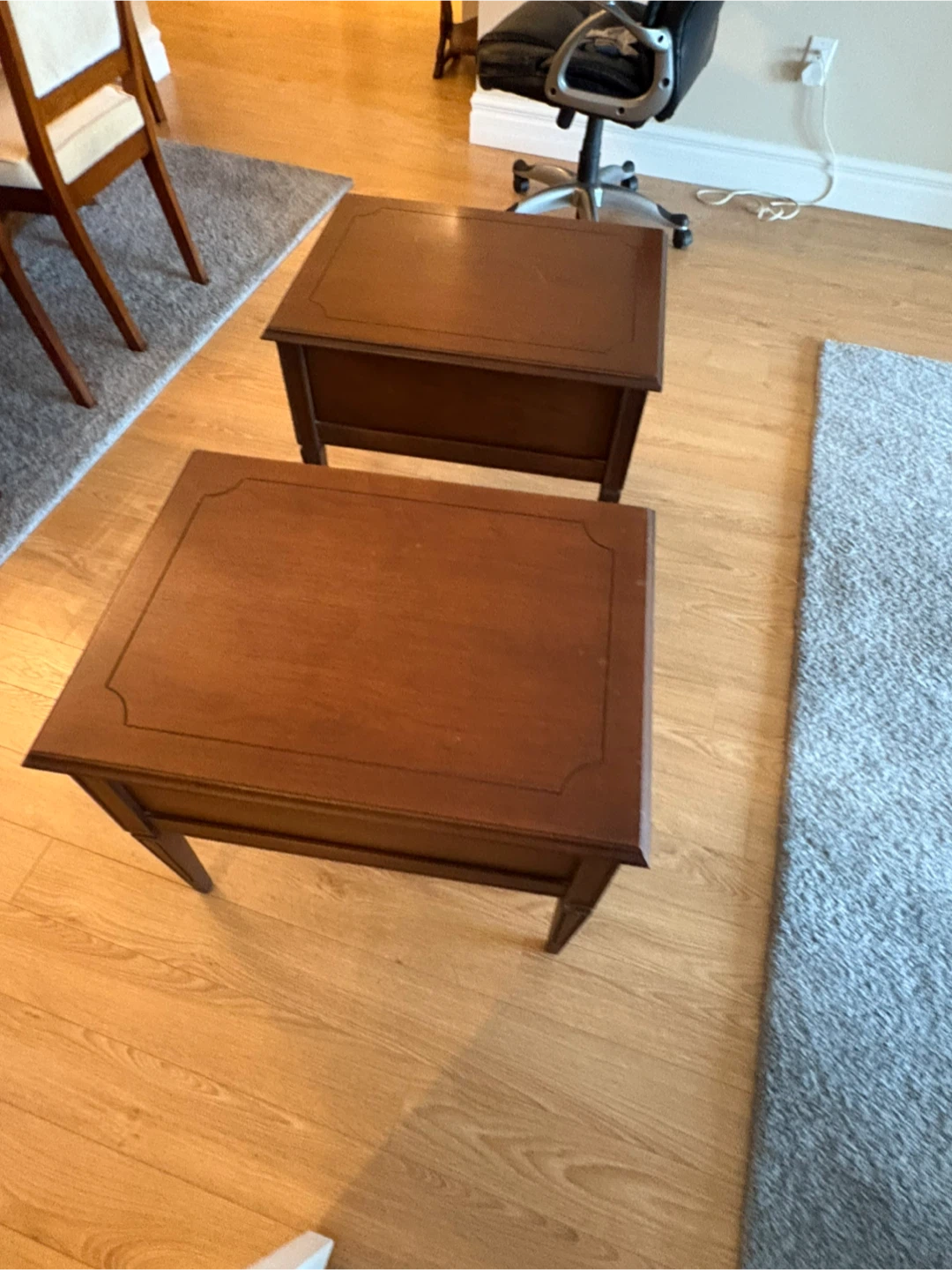Free delivery used Vintage Wooden End Tables - Set of 2 - photo 2