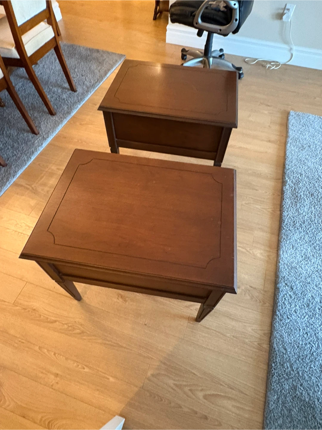 Free delivery used Vintage Wooden End Tables - Set of 2 - photo 3