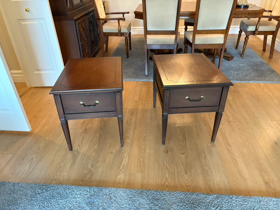Free delivery used Vintage Wooden End Tables - Set of 2 - photo 4