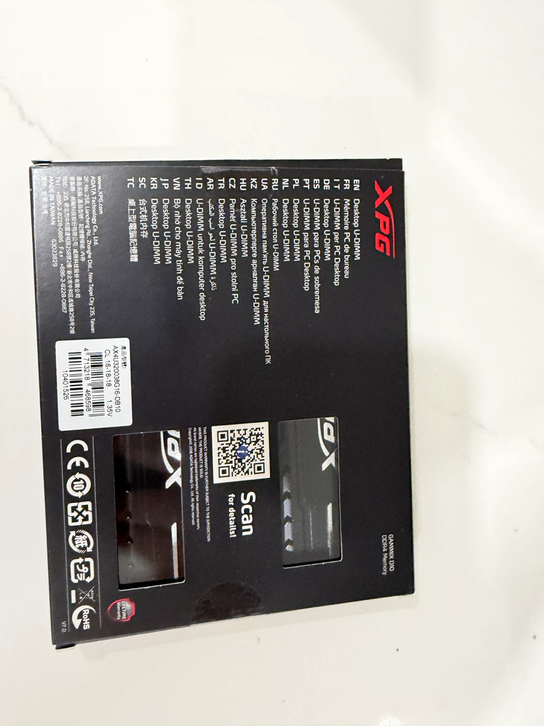 XPG GAMMIX D10 32GB(4x8GB) DDR4 3200MHz - photo 4